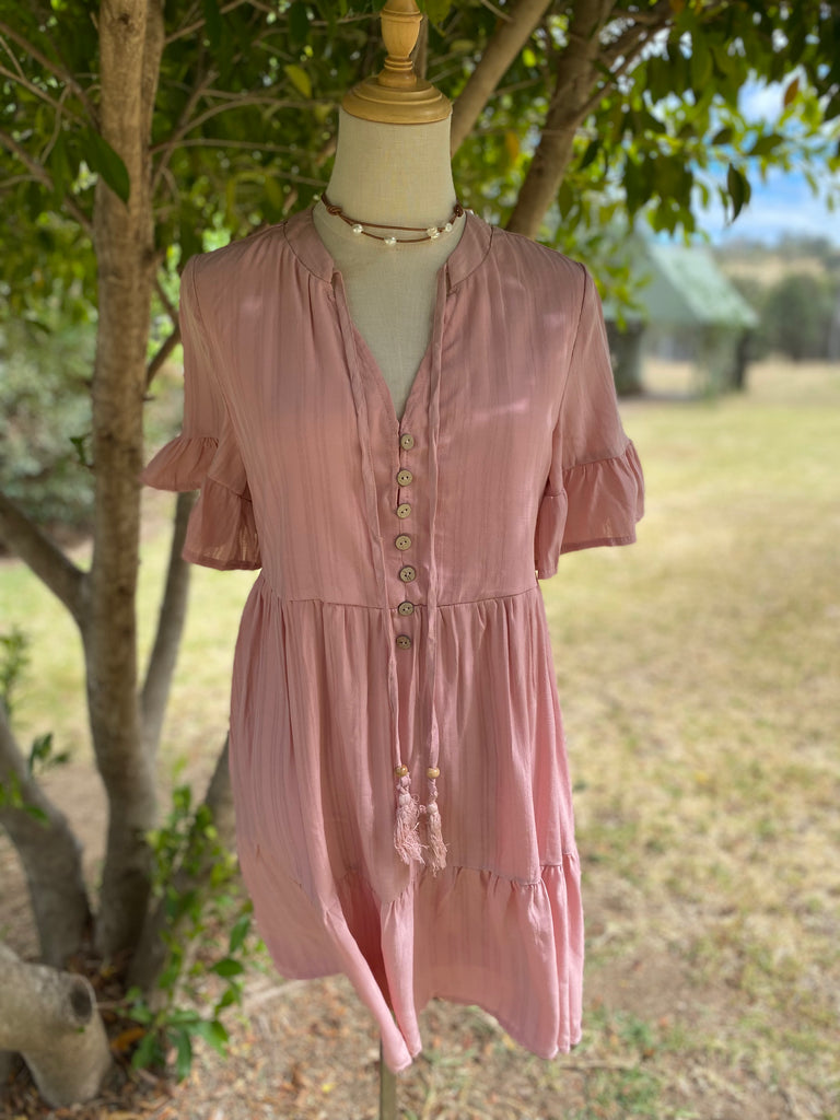 Tassel Dress pink RUSTIC LACE