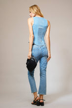 23433T - Corset Fitted Denim Vest
