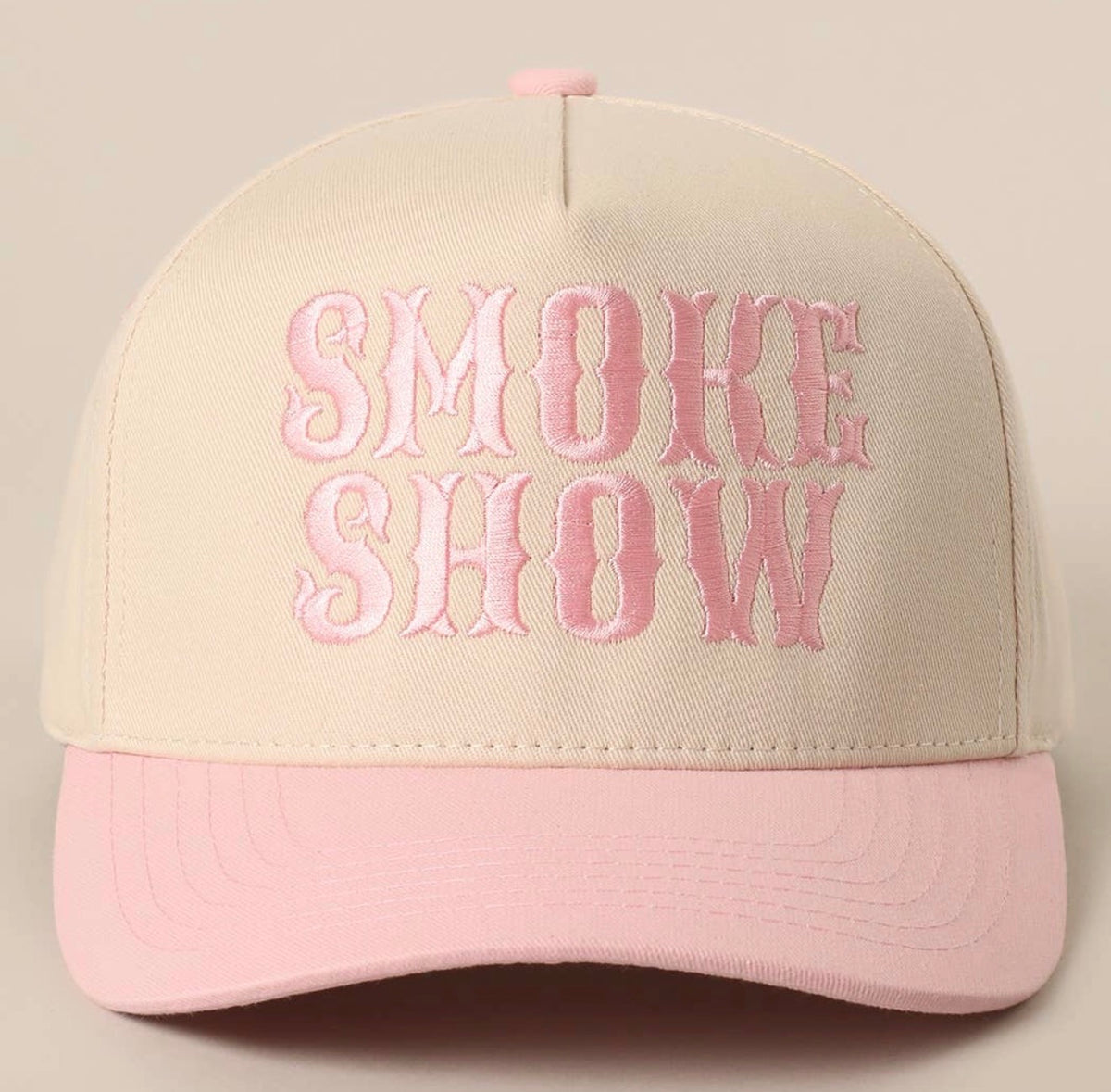 Smoke Show Embroidered Cap light pink