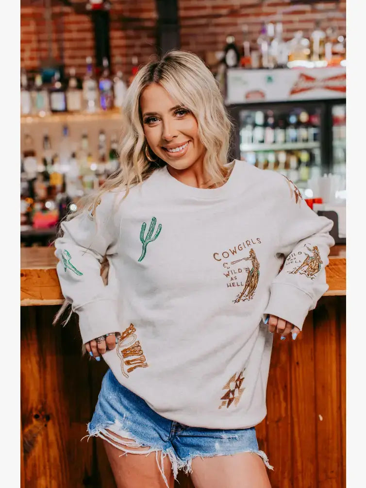 MK482 Wild Cowgirl Sweatshirt PLUS