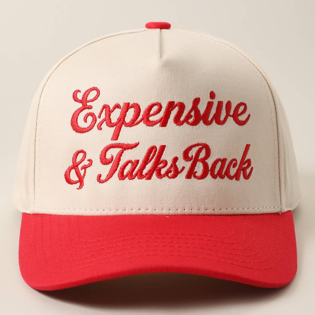 Expensive &amp; Talks Back Embroidered Two Tone Trucker Hat