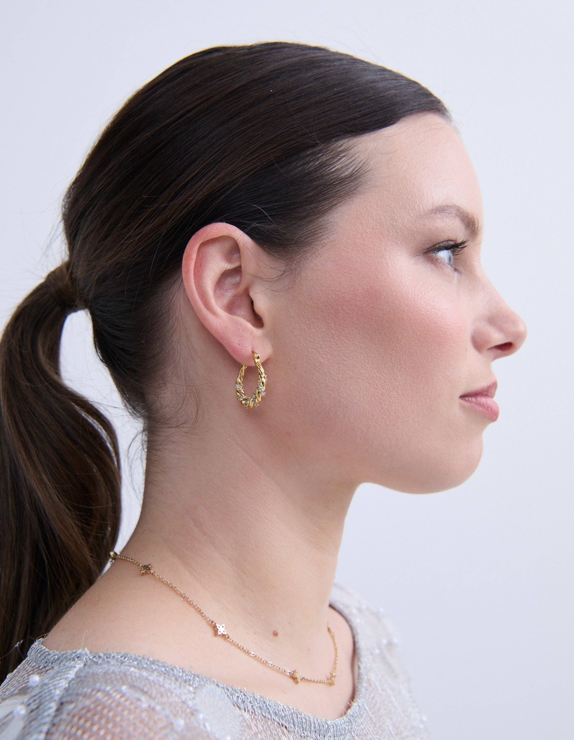 Kya 18K Gold Plated Twist Hoop Earrings