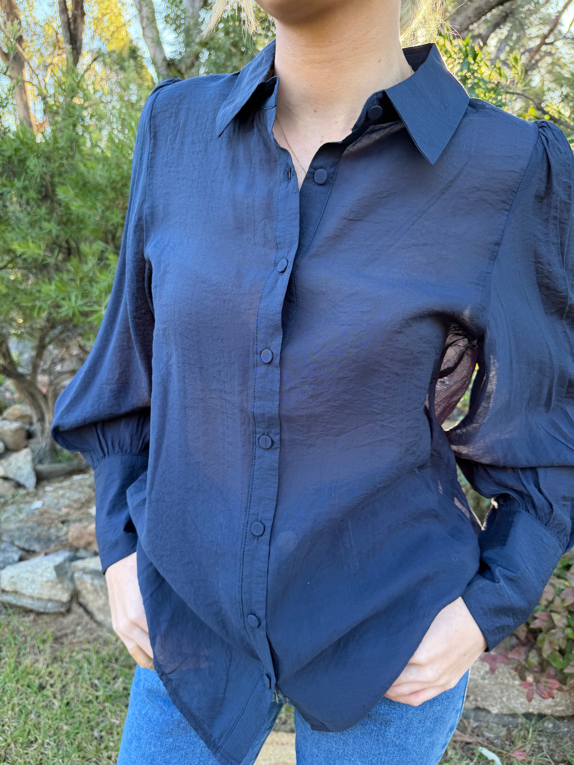 Allie - Navy blouse