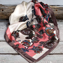 Wild Rag - 35X35" Pink & Brown Paisley Scarf