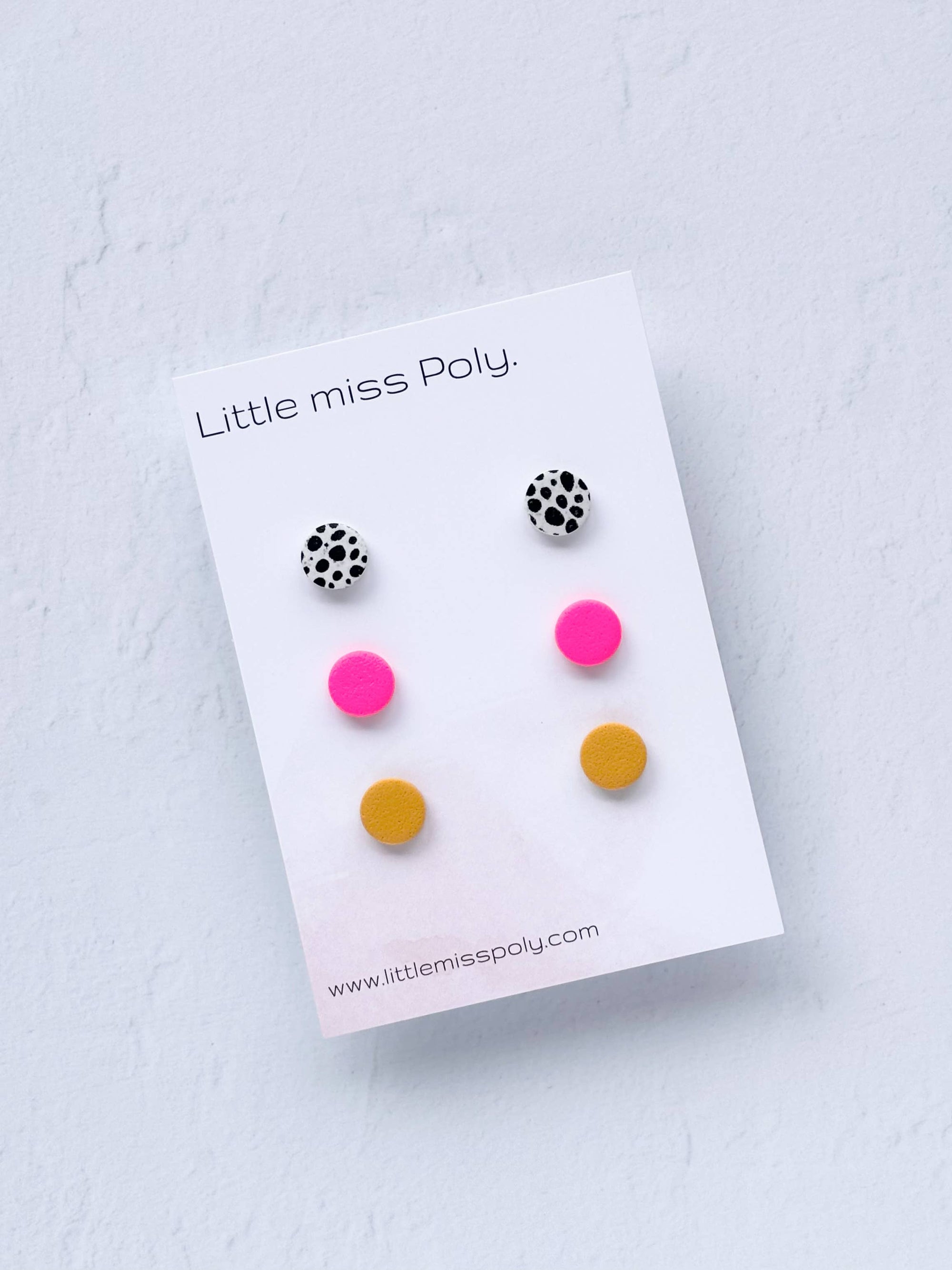 Cleo Triple Mini Stud Pack - Hot Pink &amp; Mustard