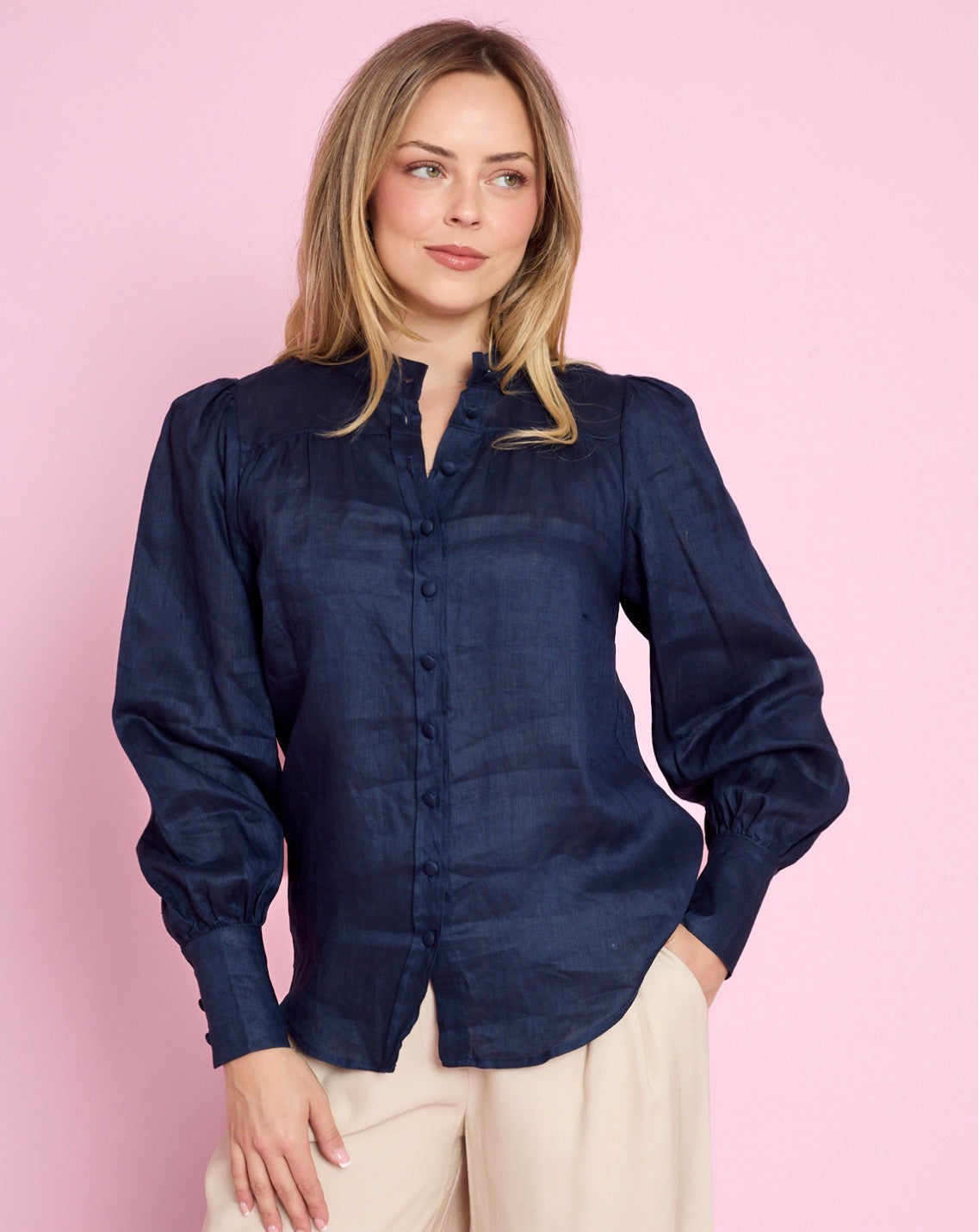 Navy long sleeve top