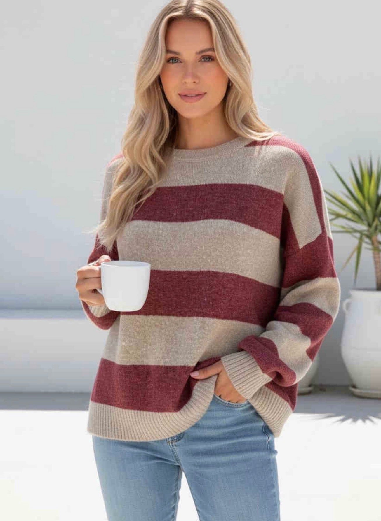 Berry &amp; Oat Stripe Knit