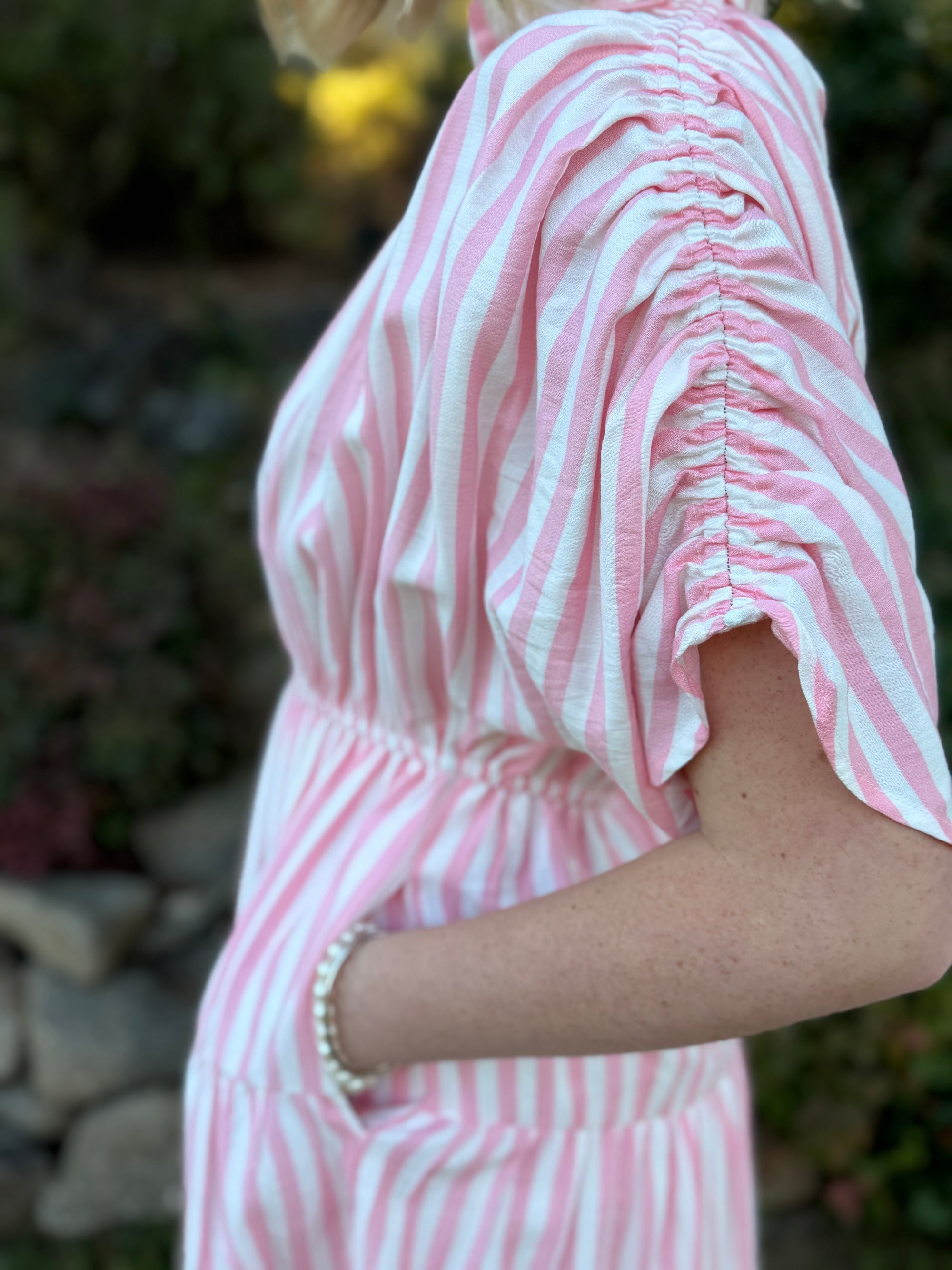 Blush Stripe Midi Dress