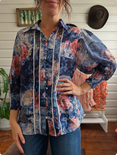 Jonty Floral Blouse - Multi Blue