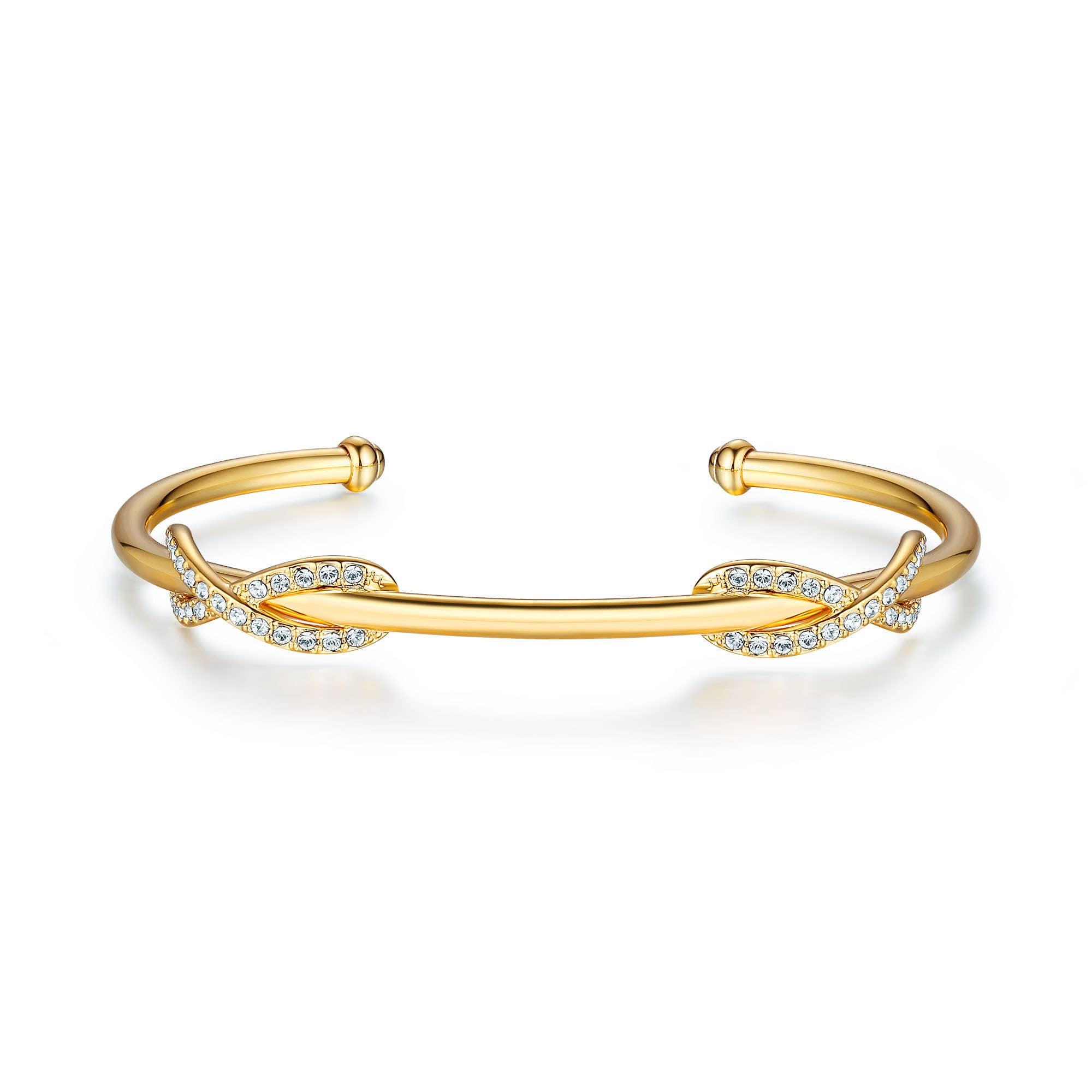 Double Infinity Cuff Bangle with Swarovski Crystal MYJS 16k