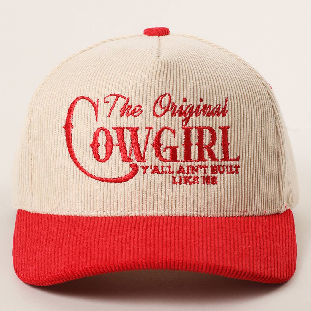 ORIGINAL COWGIRL Corduroy Trucker Hat