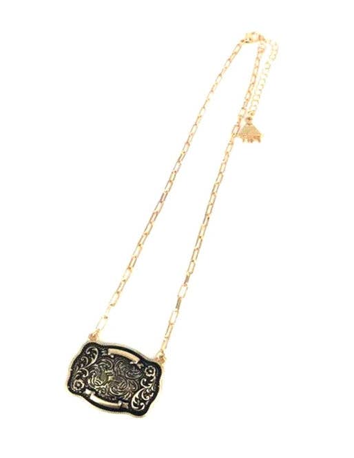 Western Belt Buckle Necklace