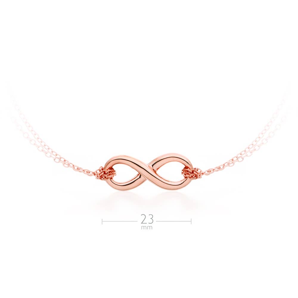MYJS Double Chain Infinity Necklace Rose Gold Plated