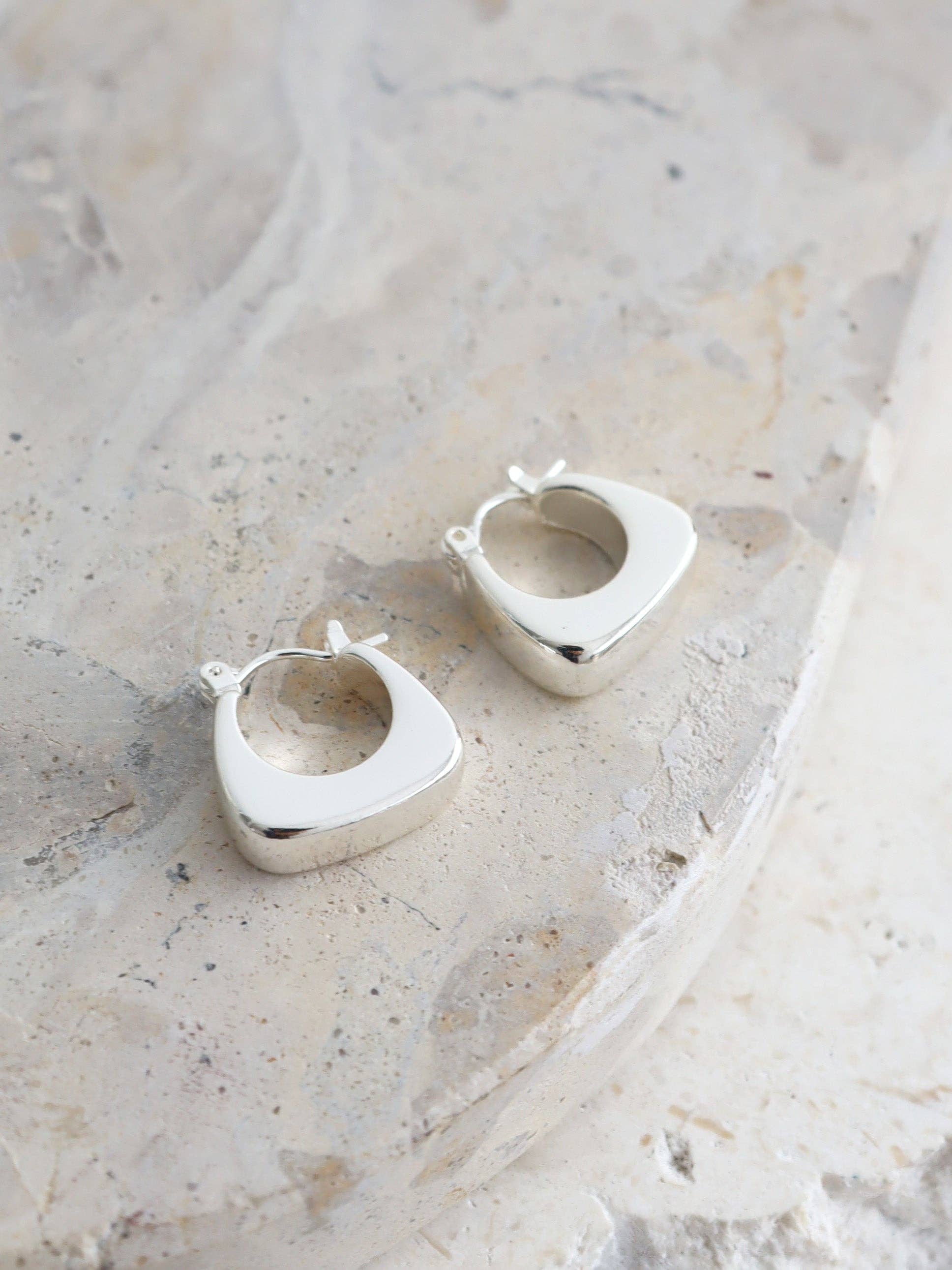 Nora Huggie Sterling Silver Plated Earrings