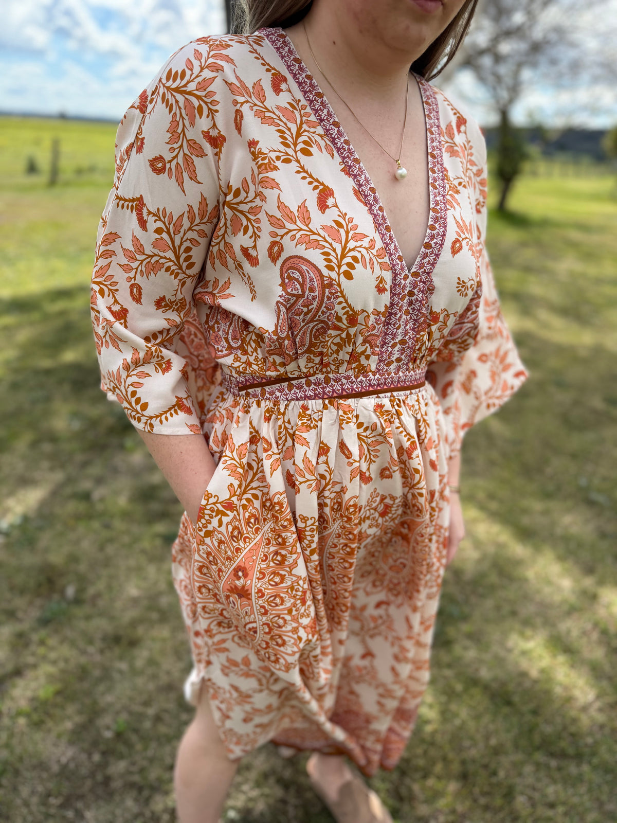 The Avoca Paisley Maxi Dress