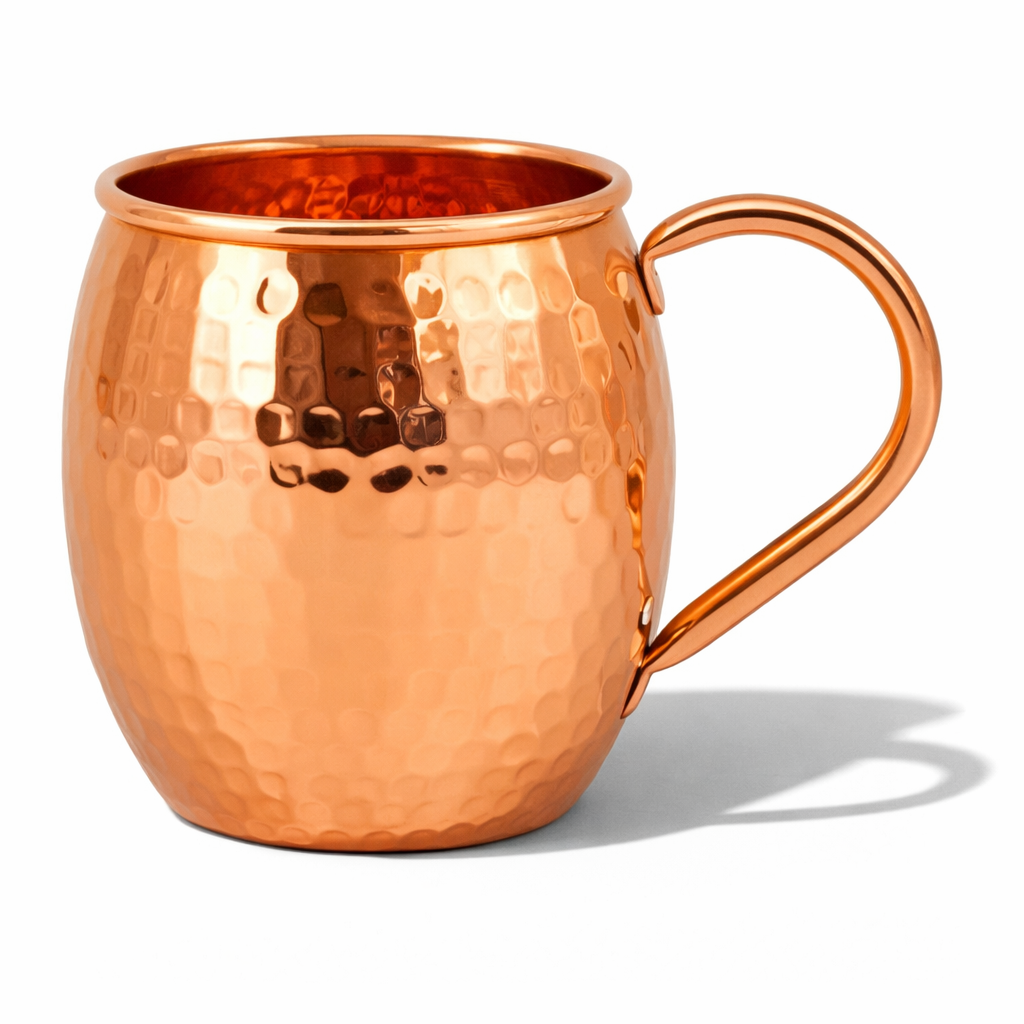 Ella’s Touch Pure Copper Hammered Mule Mug 475ML – Shiny Finish with Handle