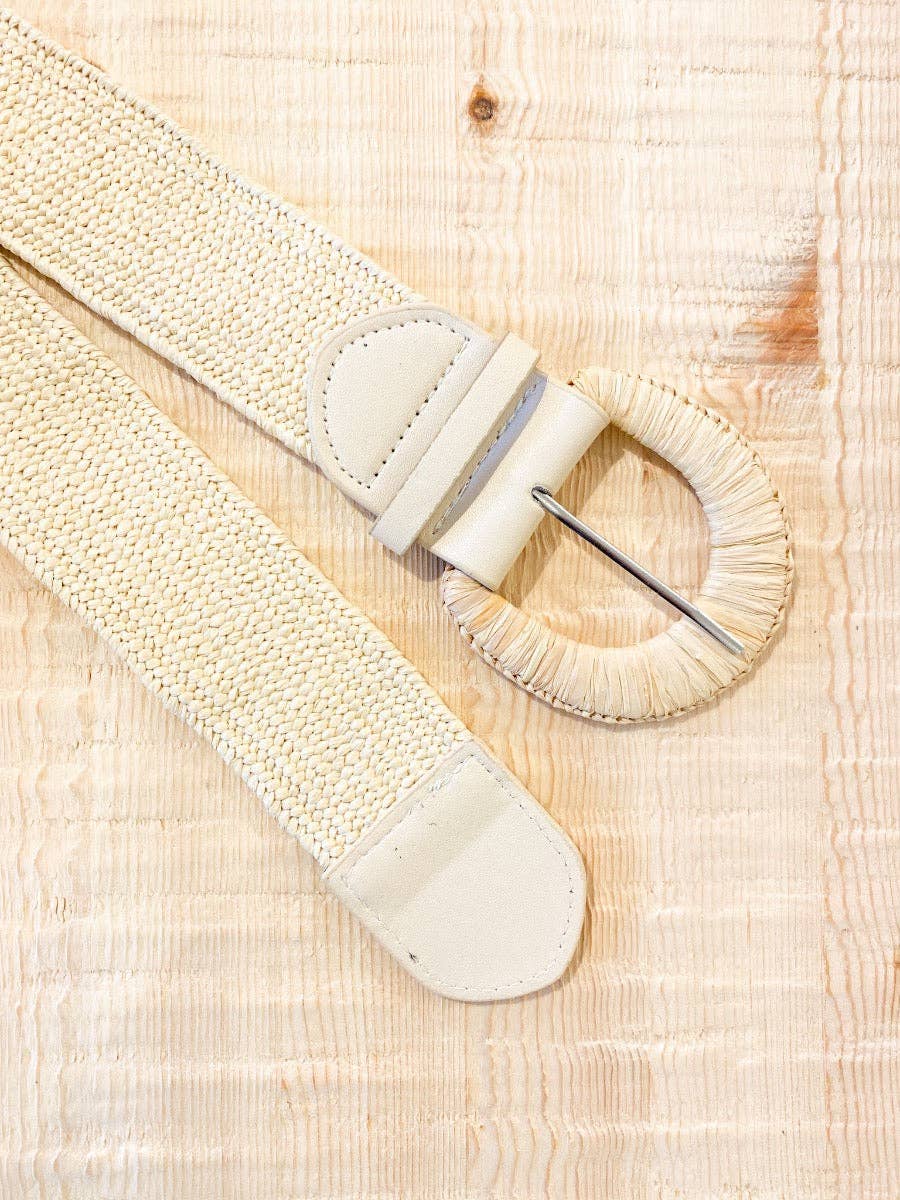 Astrid Straw Woven Stretchy Belt