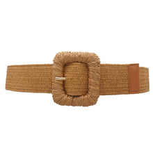STRAW WRAPPED RECTANGLE ELASTIC STRAW BELT IW-50114