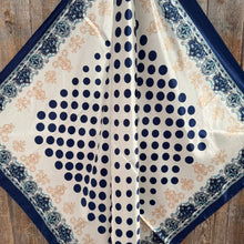 35X35"  Navy and Cream Polka Dot Wild Rag / Scarf WR3161