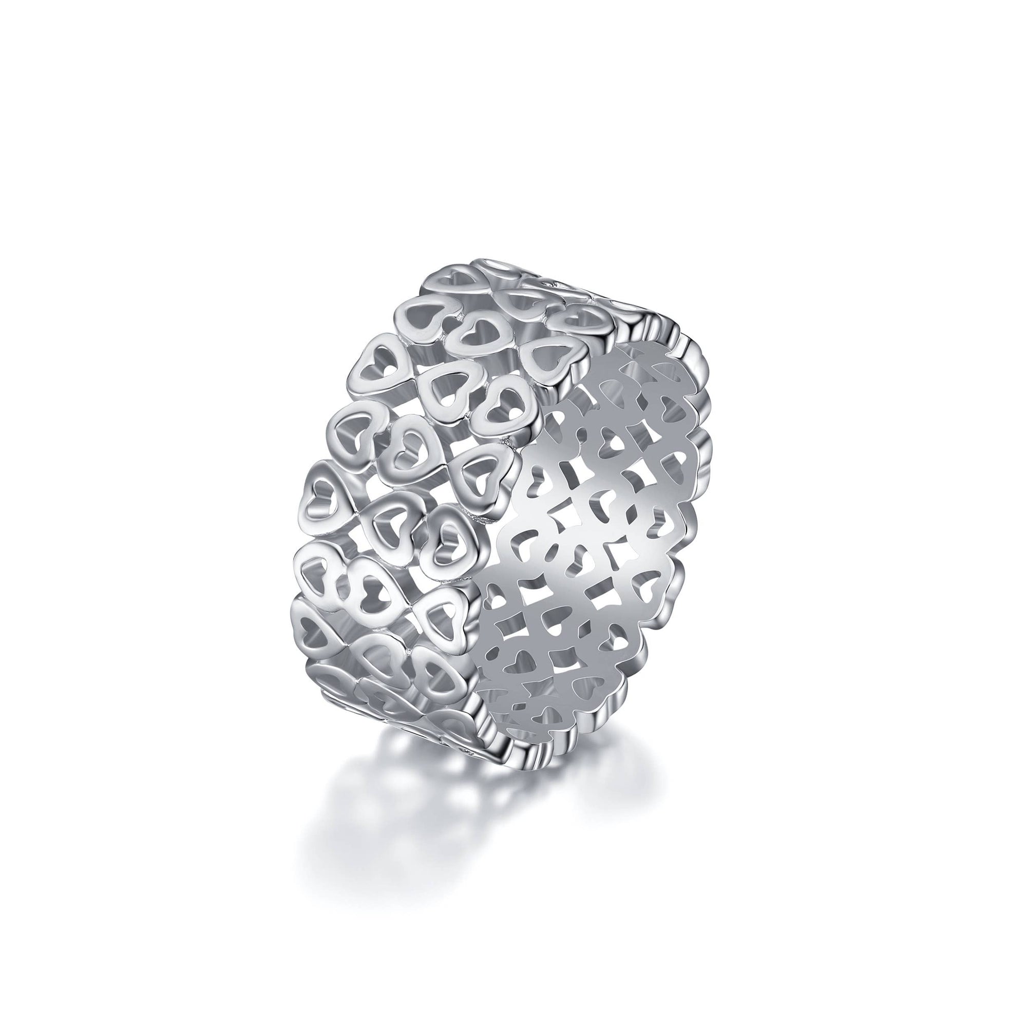 Triple Stack Heart Ring in Sterling Silver with Cubi|1-9011R