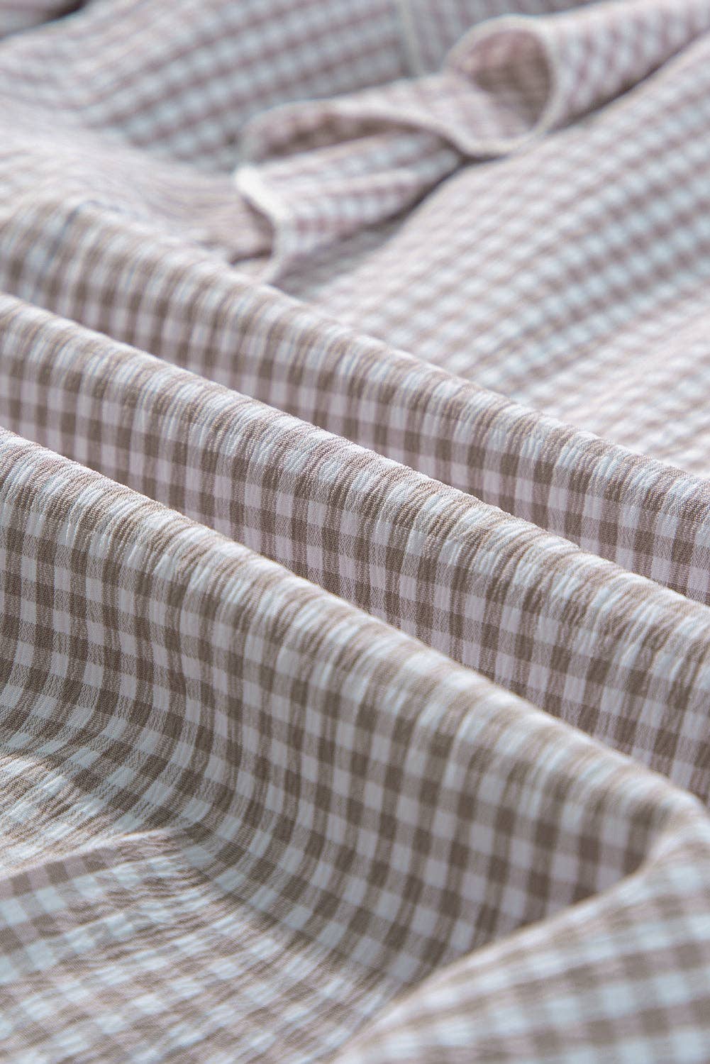 Plaid Ruffle Long Sleeve Shirt