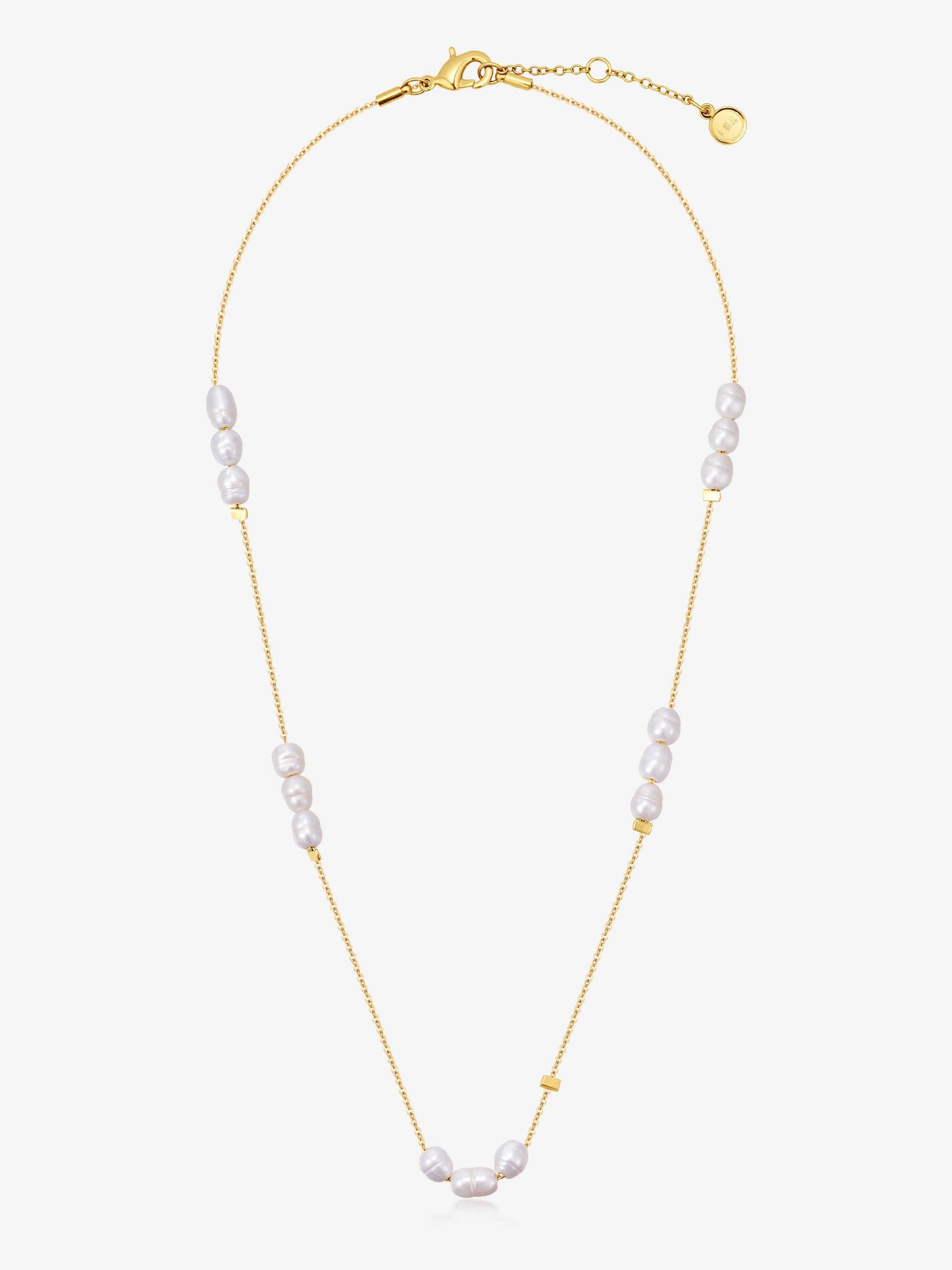 Trio Pearl 18K Gold Plated Necklace