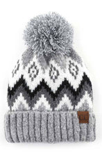 C.C Soft Aztec Pattern Beanie With Knit Pom