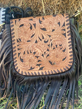 Tooling Leather Hand Carved Flap Sling Bag – TLB14- Brown