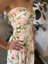 Floral Dress Long strapless