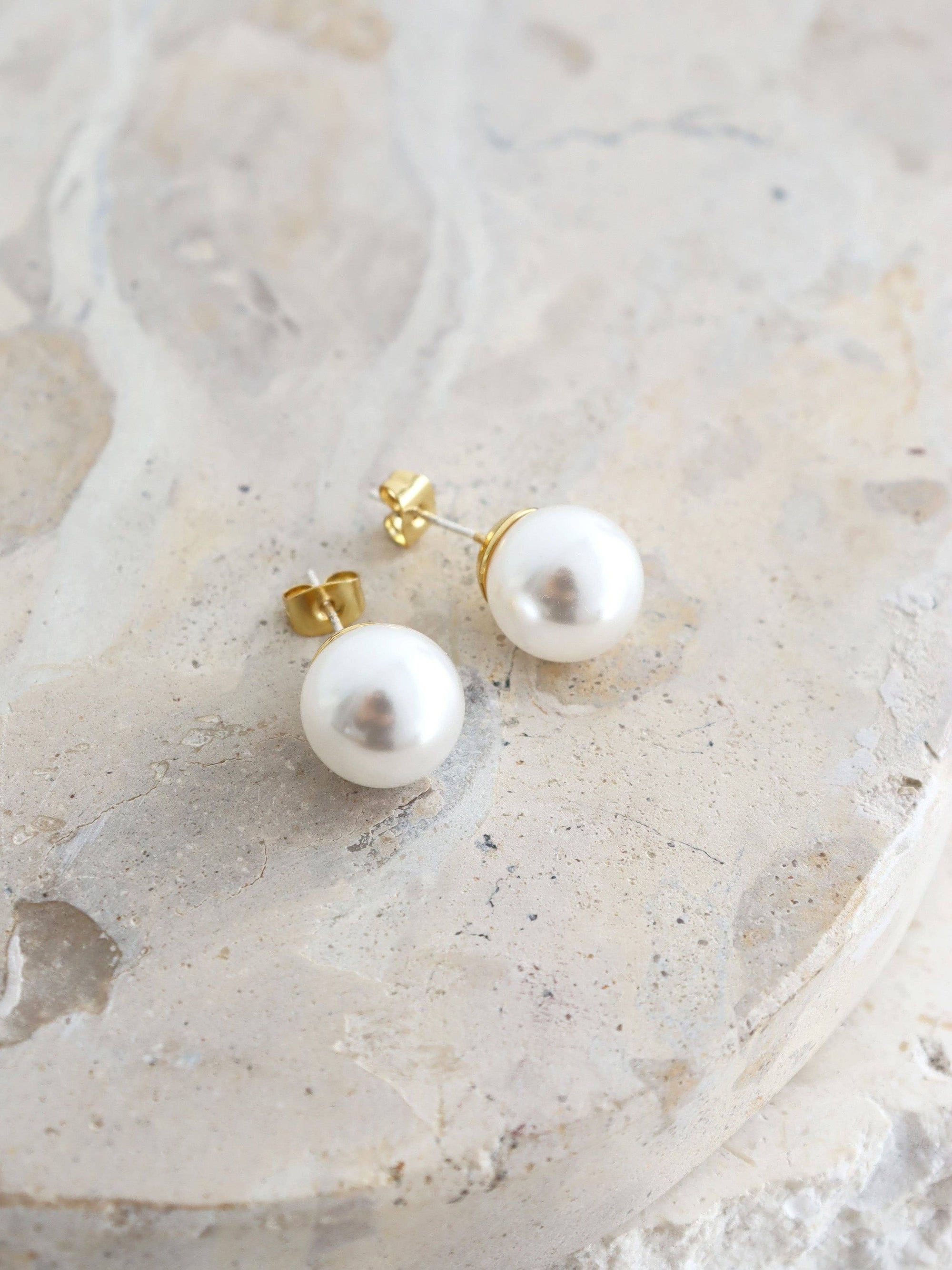 Marisol Glass Pearl 18K Gold Plated Earrings