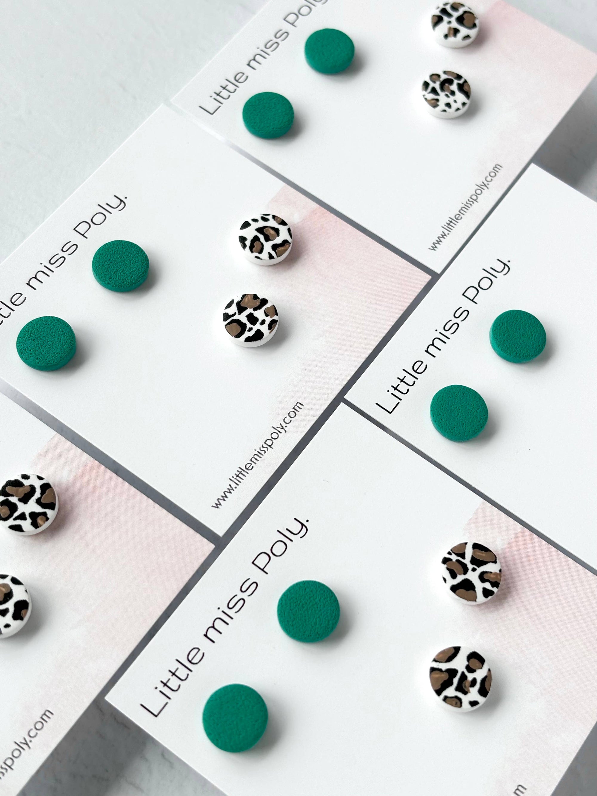 Mini Leopard Stud Pack - Forest Green
