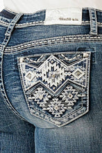 Aztec Embroidery Mid-Rise Boot cut 34" | EB-61876
