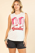 AV079-ARYA WESTERN BOOTS DARLIN GRAPHIC SLEEVELESS TOP