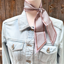 Wild Rag - Cream and Brown Western Skinny Mini Scarf / Cowgirl Necktie