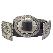 Western Bone Colour  Concho Belt in Genuine Cowhide Leather