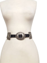 Western Bone Colour  Concho Belt in Genuine Cowhide Leather