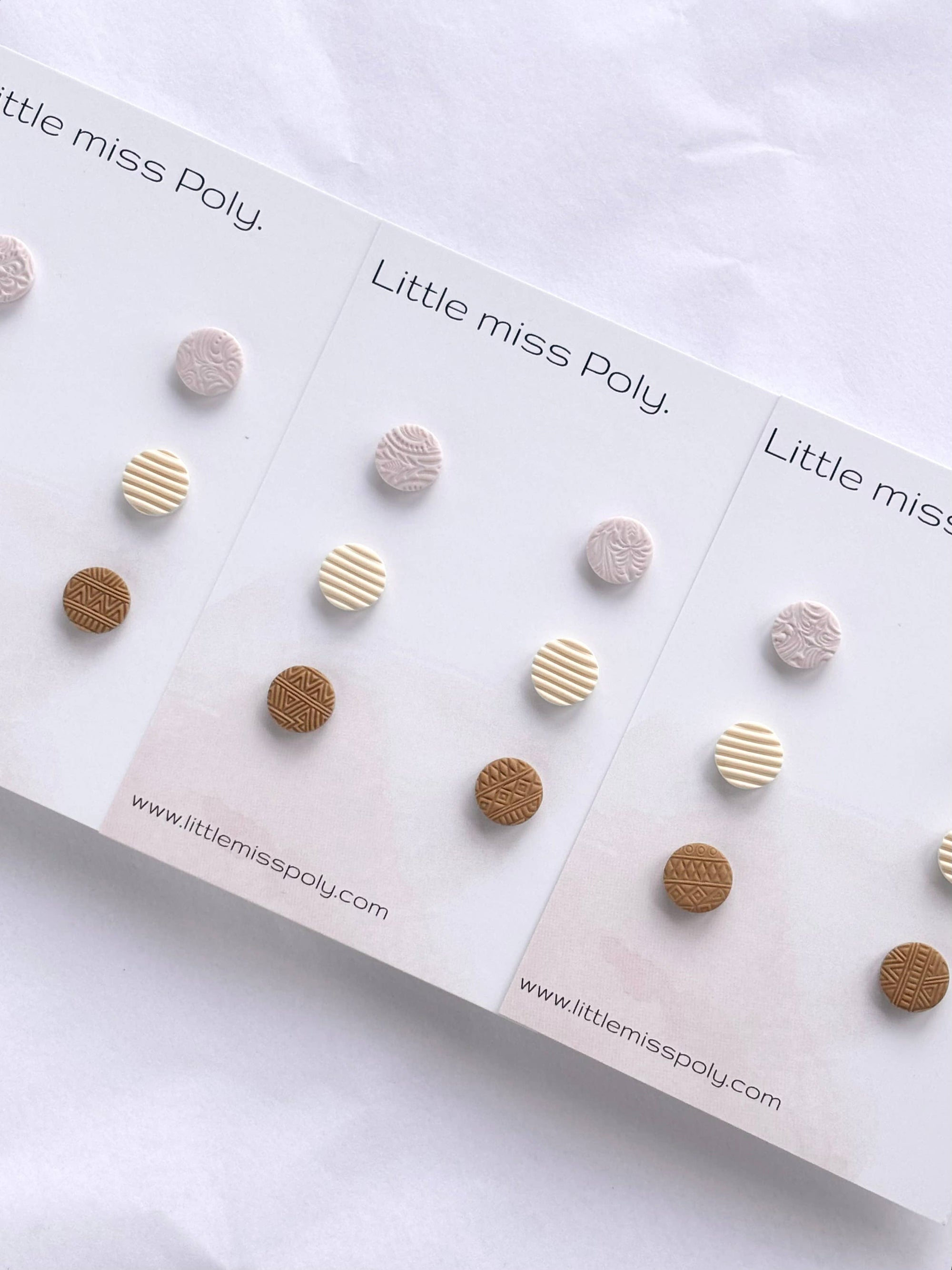 Trio Mini Stud Pack - Textured Neutral 