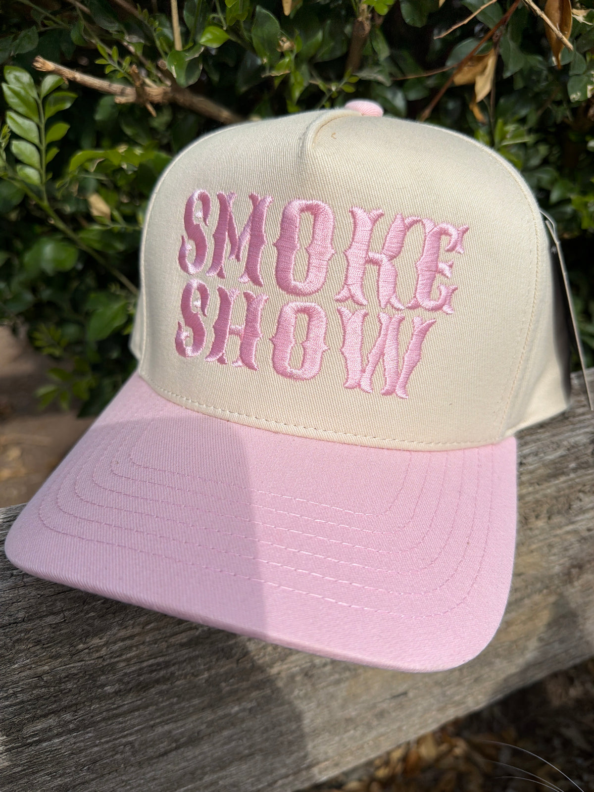 Smoke Show Embroidered Cap light pink