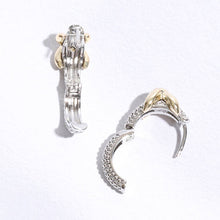 Criss Cross Silver Gold Pave Huggie Earrings