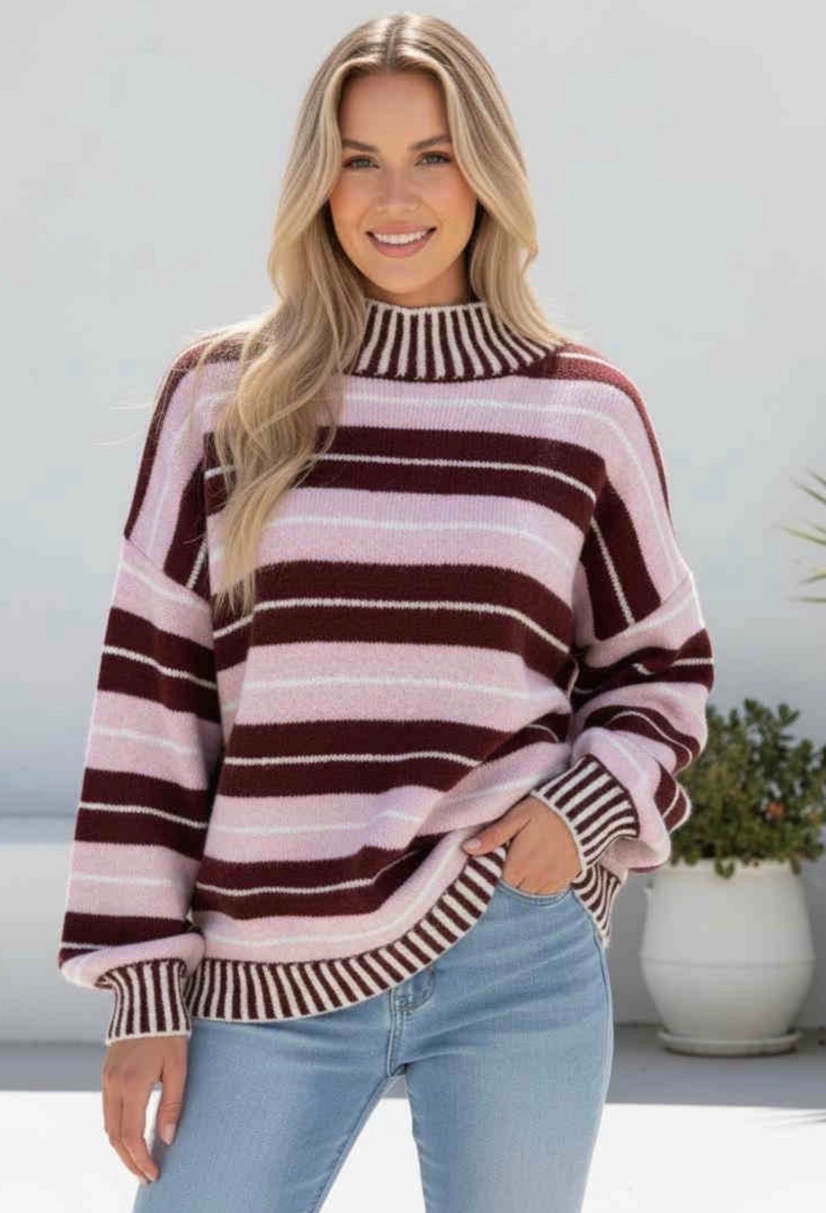 Berry Stripe Knit