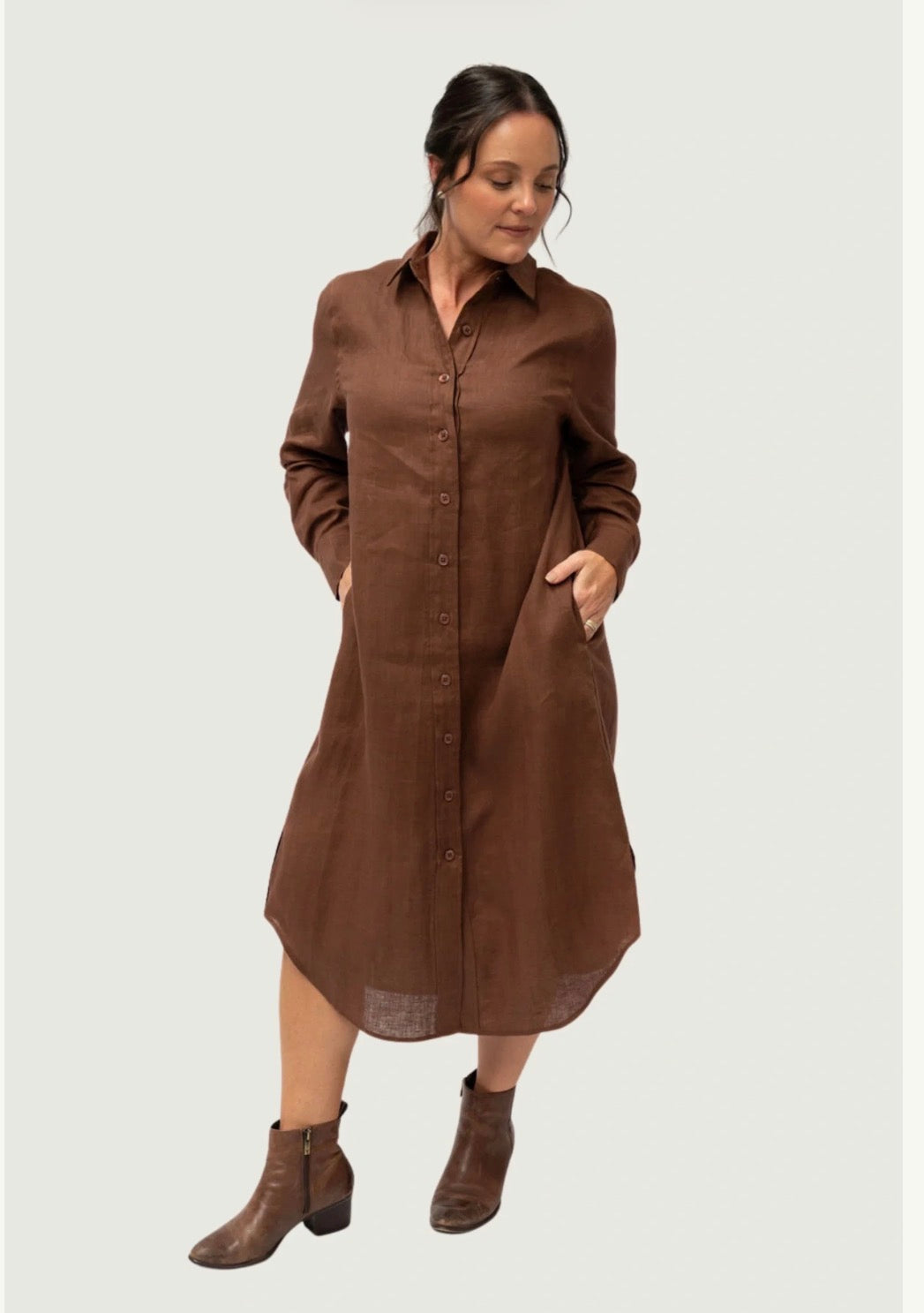 Rural outback lined brown dress