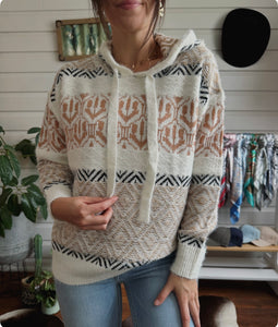 GIANELLA HOODED JAQUARD KNIT JUMPER