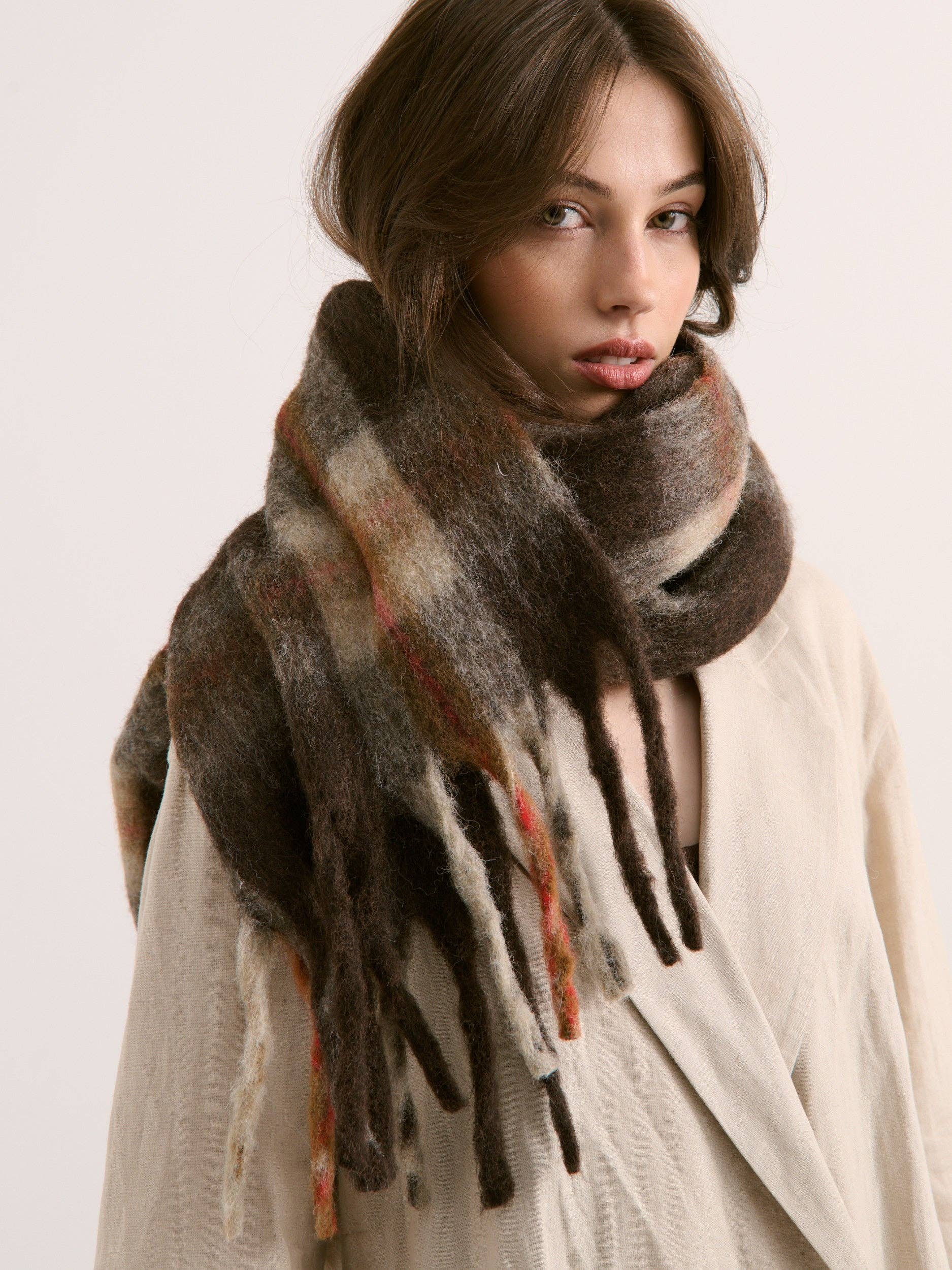 Classic Check Fluff Scarf