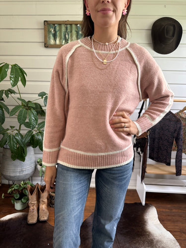 Oliver Wool Blend Jumper - Blush Pink