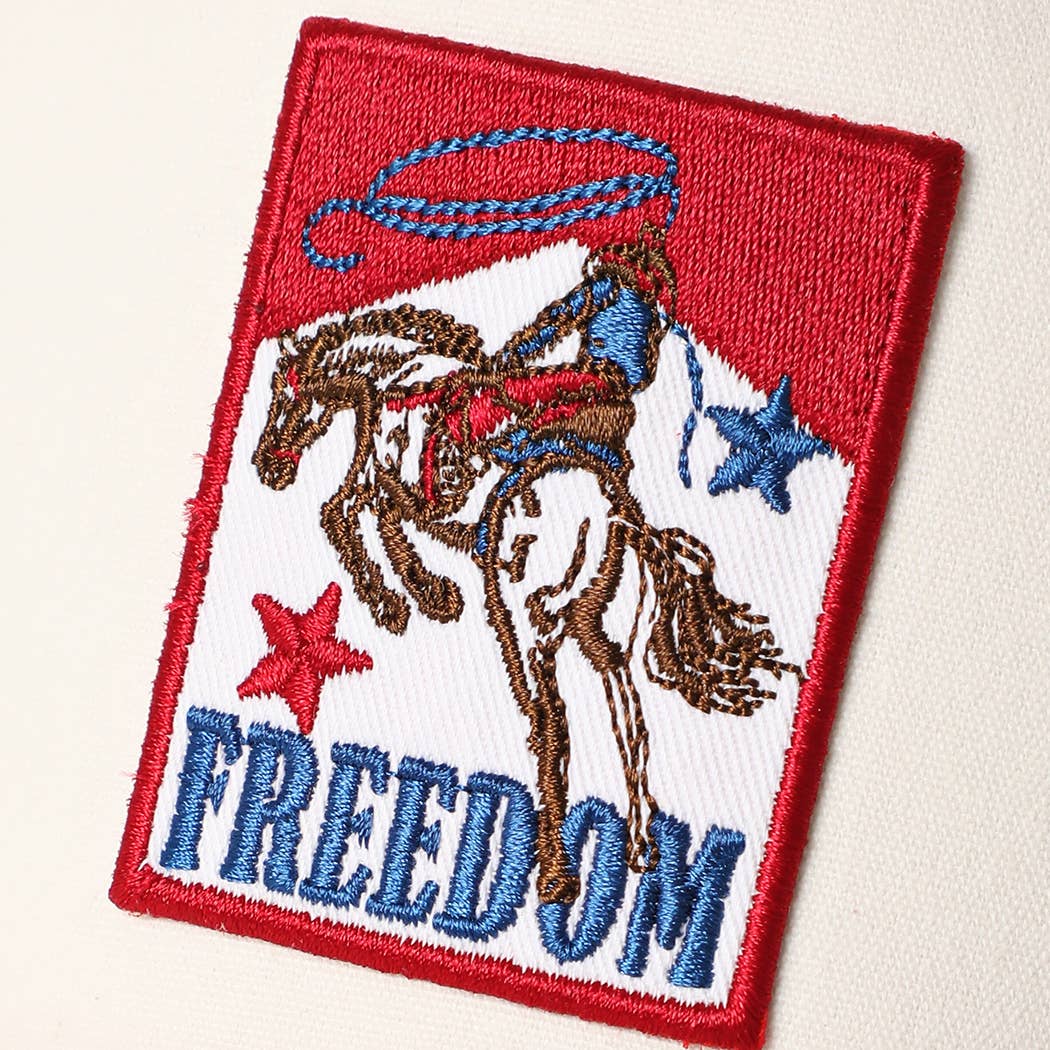 Cowboy Freedom Embroidered Patch Rope Trucker Hat