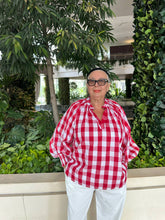 Checked Top - 893 - Red & White