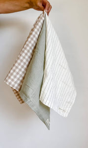Pure French Linen Tea Towel - Gingham