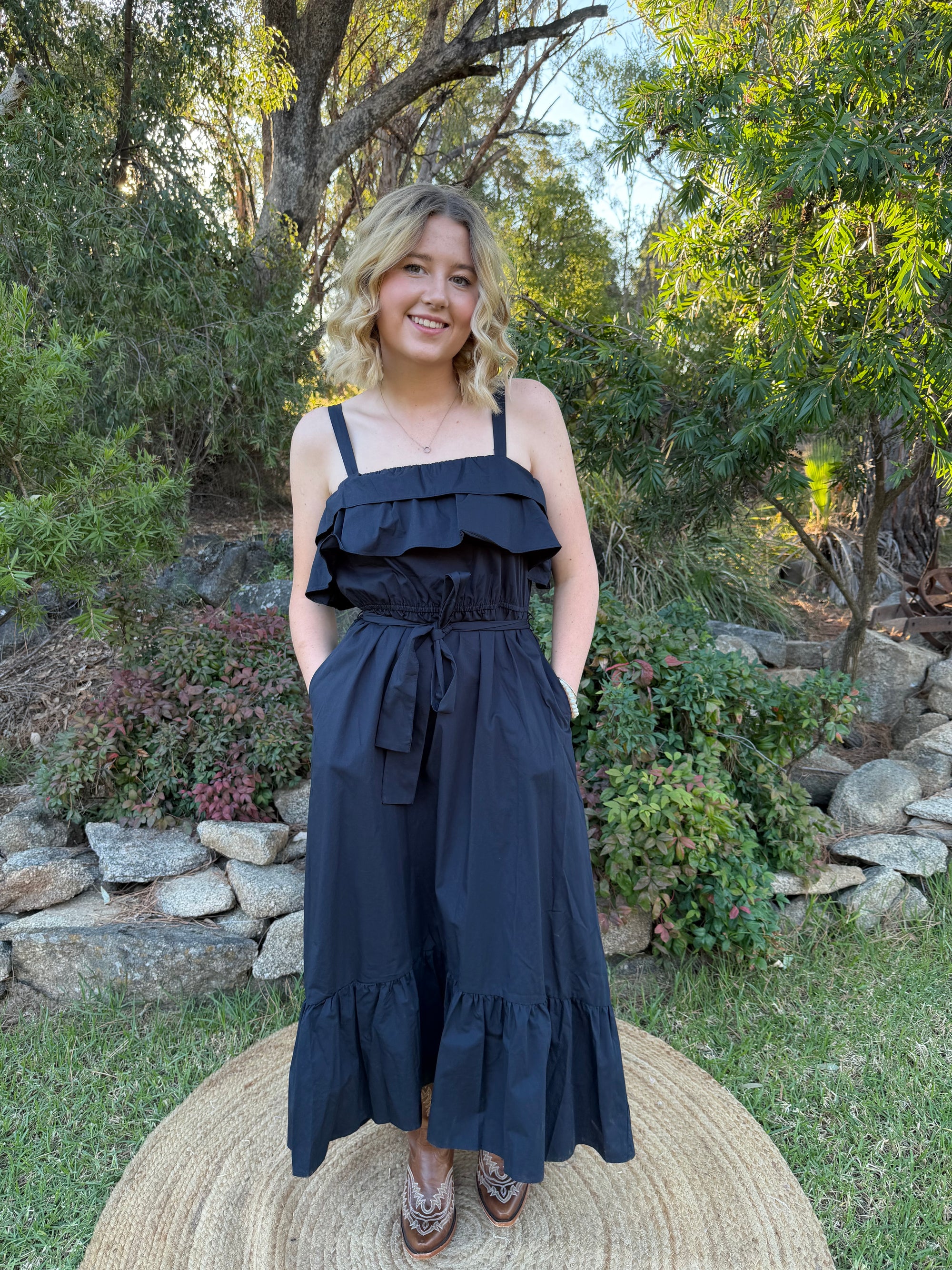 Navy Frill Dress