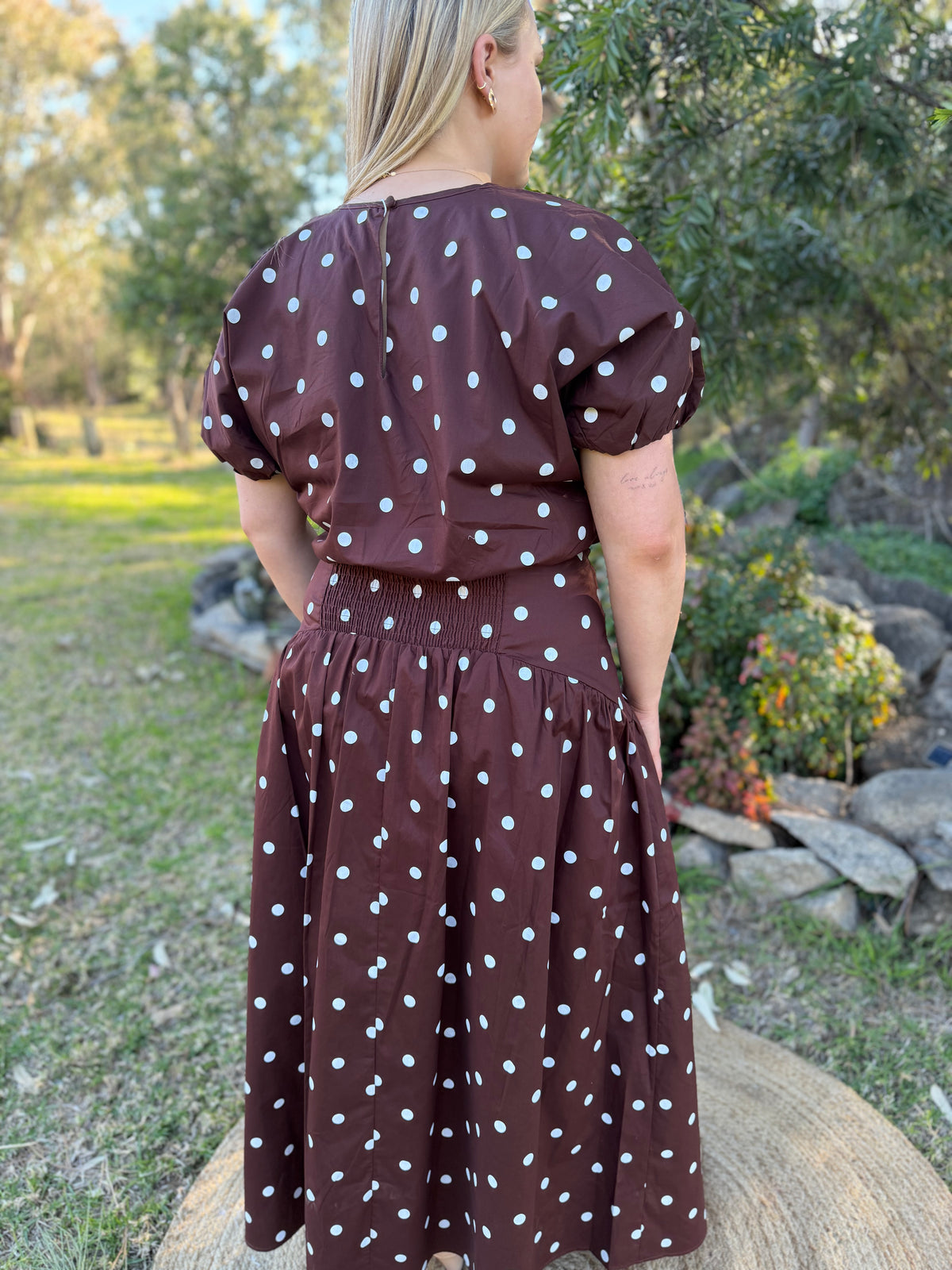 Marlow Spot Skirt | Chocolate