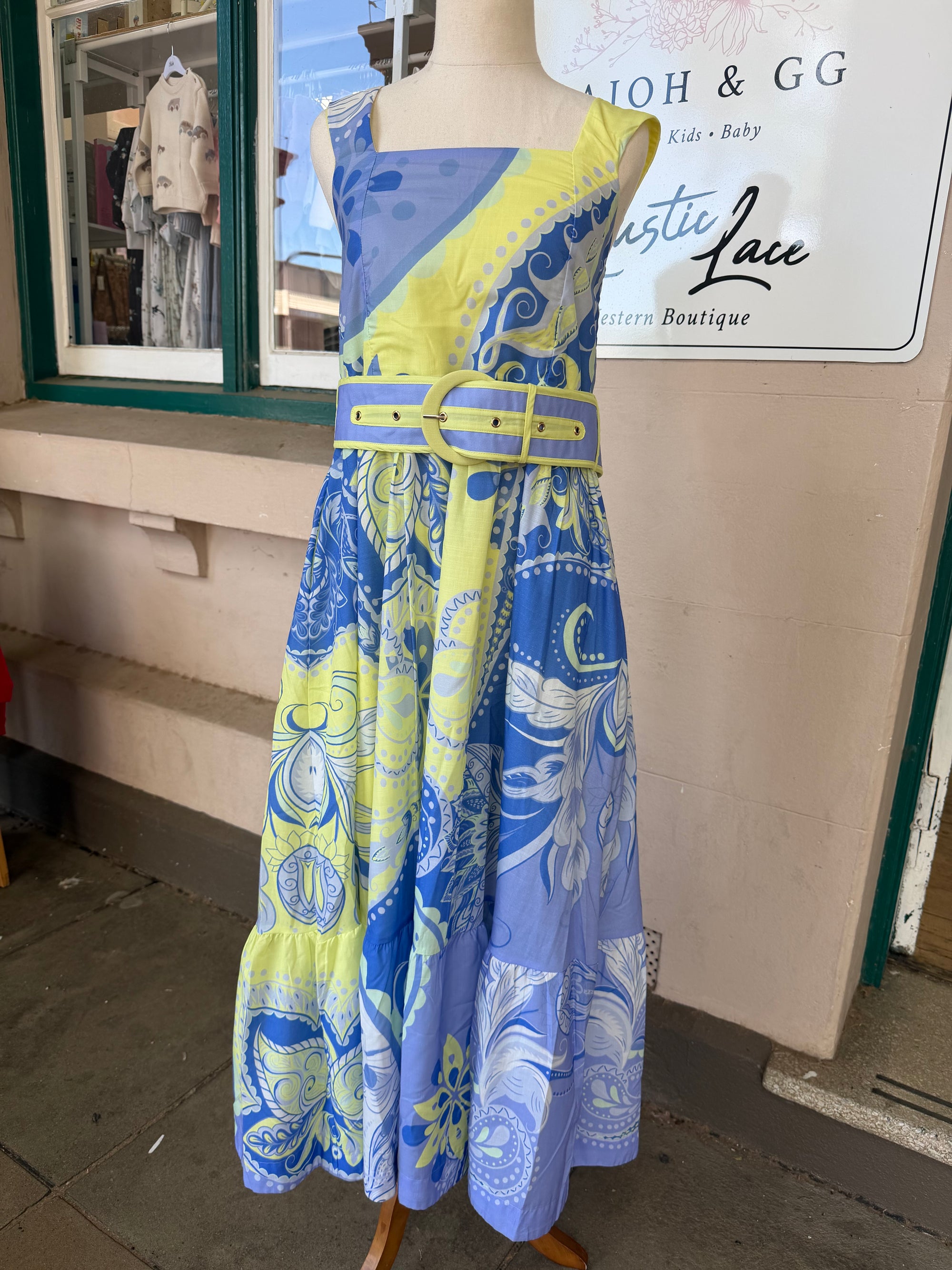 Blue Citrus Midi Dress